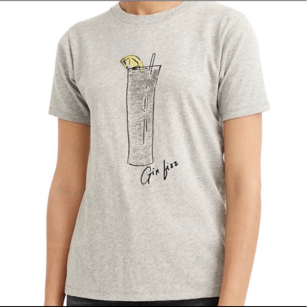J Crew Squence Gin Fizz Casual Graphic Tshirt NWOT